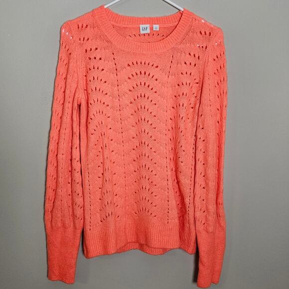 Gap Bright Coral Lightweight Sweater Sz Small - Picture 2 of 8